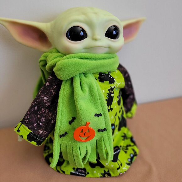 Halloween Monsters 2pc. Outfit & Scarf set for 11" Mattel Child Grogu Yoda dolls - Picture 1 of 5